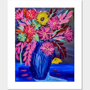 Bright and colorful abstract flowers Posters and Art